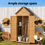 Gardeon Outdoor Storage Cabinet Cupboard Tool Organizer Shed Adjustable Natural In Australia - Darrahopens