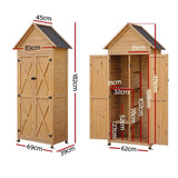Gardeon Outdoor Storage Cabinet Cupboard Tool Organizer Shed Adjustable Natural In Australia - Darrahopens