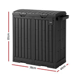 Darrahopens Furniture > Outdoor > Outdoor Storage Boxes Gardeon Outdoor Trash Cans Dual Compartment Trash Can 220L Black In Australia - Darrahopens