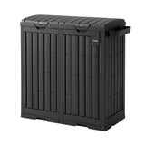 Darrahopens Furniture > Outdoor > Outdoor Storage Boxes Gardeon Outdoor Trash Cans Dual Compartment Trash Can 220L Black In Australia - Darrahopens