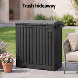 Darrahopens Furniture > Outdoor > Outdoor Storage Boxes Gardeon Outdoor Trash Cans Dual Compartment Trash Can 220L Black In Australia - Darrahopens