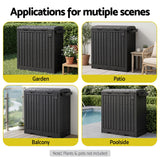 Darrahopens Furniture > Outdoor > Outdoor Storage Boxes Gardeon Outdoor Trash Cans Dual Compartment Trash Can 220L Black In Australia - Darrahopens