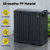 Darrahopens Furniture > Outdoor > Outdoor Storage Boxes Gardeon Outdoor Trash Cans Dual Compartment Trash Can 220L Black In Australia - Darrahopens