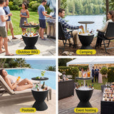 Darrahopens Furniture > Outdoor > Outdoor Tables Gardeon Outdoor Bar Table Portable Ice Bucket Cooler 30L Adjustable Top Black In Australia - Darrahopens