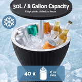 Darrahopens Furniture > Outdoor > Outdoor Tables Gardeon Outdoor Bar Table Portable Ice Bucket Cooler 30L Adjustable Top Black In Australia - Darrahopens