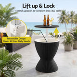 Darrahopens Furniture > Outdoor > Outdoor Tables Gardeon Outdoor Bar Table Portable Ice Bucket Cooler 30L Adjustable Top Black In Australia - Darrahopens