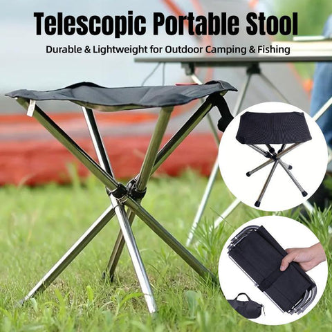 Darrahopens Furniture > Outdoor > Outdoor Tables Portable Outdoor Telescopic Folding Stool Camping Chair Fishing Seat Lightweight