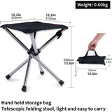 Darrahopens Furniture > Outdoor > Outdoor Tables Portable Outdoor Telescopic Folding Stool Camping Chair Fishing Seat Lightweight