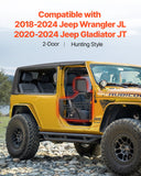 Darrahopens Furniture > Outdoor > Outdoor Tables VEVOR Jeep Tube Doors, 2-Door, Hunting Style Jeep Tubular Door with Heavy-Duty Hinges & OE Latch, Jeep Doors with Rear View Mirrors, Fit for 2018-2024 Jeep Wrangler JL & 2020-2024 Jeep Gladiator JT