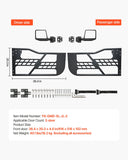 Darrahopens Furniture > Outdoor > Outdoor Tables VEVOR Jeep Tube Doors, 2-Door, Hunting Style Jeep Tubular Door with Heavy-Duty Hinges & OE Latch, Jeep Doors with Rear View Mirrors, Fit for 2018-2024 Jeep Wrangler JL & 2020-2024 Jeep Gladiator JT