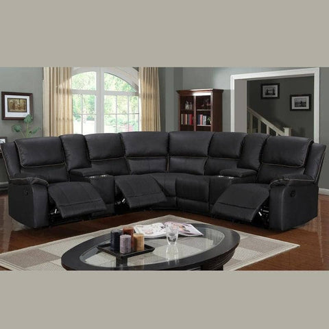 Darrahopens Furniture > Sofas 5 Seater Modular Manual Corner 3 Recliner with 2 cup holder consoles
