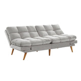 darrahopens Furniture > Sofas Alexa 3 Seater Velvet Sofa Bed Futon Light Grey