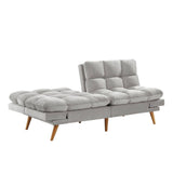 darrahopens Furniture > Sofas Alexa 3 Seater Velvet Sofa Bed Futon Light Grey