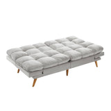 darrahopens Furniture > Sofas Alexa 3 Seater Velvet Sofa Bed Futon Light Grey