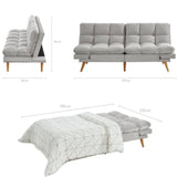 darrahopens Furniture > Sofas Alexa 3 Seater Velvet Sofa Bed Futon Light Grey