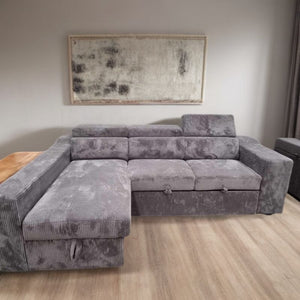 Darrahopens Furniture > Sofas Comfort Sleeper: Stylish Fabric Sofa Bed for Cozy Living Dark Grey - Left