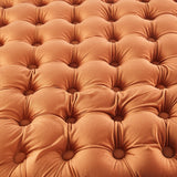 Darrahopens Furniture > Sofas Cosmos Tufted Velvet Fabric Round Ottoman Footstools - Cinnamon