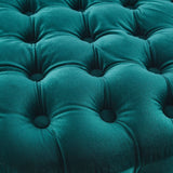 Darrahopens Furniture > Sofas Cosmos Tufted Velvet Fabric Round Ottoman Footstools - Green