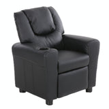 Darrahopens Furniture > Sofas Oliver Kids Recliner Chair Sofa Children Lounge Couch PU Armchair - Black