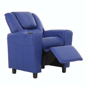 Darrahopens Furniture > Sofas Oliver Kids Recliner Chair Sofa Children Lounge Couch PU Armchair - Blue