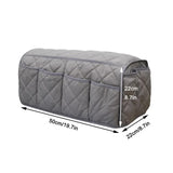 Darrahopens Furniture > Sofas > Sofa Accessories 2 Pcs Grey Quilted Sofa Armrest Organizer Caddy - Multi-Pocket Remote Control Holder Bag