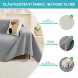 Darrahopens Furniture > Sofas > Sofa Accessories 71" x 118" Couch Protector from Cat Claws, Waterproof Couch Cover Anti Slip,Couch Cover 3 Cushion Sofa Washable,Anti-Scratch Pet Sofa Cover Heavy Duty - Light Gray