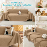 Darrahopens Furniture > Sofas > Sofa Accessories 71" x 134" Couch Protector from Cat Claws, Waterproof Couch Cover Anti Slip,Couch Cover 3 Cushion Sofa Washable,Anti-Scratch Pet Sofa Cover Heavy Duty - Brown