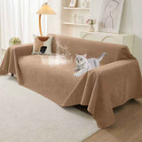 Darrahopens Furniture > Sofas > Sofa Accessories 71" x 134" Couch Protector from Cat Claws, Waterproof Couch Cover Anti Slip,Couch Cover 3 Cushion Sofa Washable,Anti-Scratch Pet Sofa Cover Heavy Duty - Brown