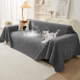 Darrahopens Furniture > Sofas > Sofa Accessories 71" x 150" Couch Protector from Cat Claws, Waterproof Couch Cover Anti Slip,Couch Cover 3 Cushion Sofa Washable,Anti-Scratch Pet Sofa Cover Heavy Duty - Dark Gray