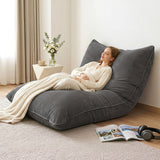 Darrahopens Furniture > Sofas > Sofa Accessories Artiss 3 in 1 Bean Bag Chair Cover (No Filler) Convertible Bean Bag for Adults, Corduroy Stuffed Animal Storage Bean Bag Cover Washable for Living Room Bedroom, Grey
