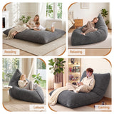 Darrahopens Furniture > Sofas > Sofa Accessories Artiss 3 in 1 Bean Bag Chair Cover (No Filler) Convertible Bean Bag for Adults, Corduroy Stuffed Animal Storage Bean Bag Cover Washable for Living Room Bedroom, Grey