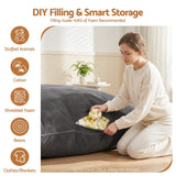Darrahopens Furniture > Sofas > Sofa Accessories Artiss 3 in 1 Bean Bag Chair Cover (No Filler) Convertible Bean Bag for Adults, Corduroy Stuffed Animal Storage Bean Bag Cover Washable for Living Room Bedroom, Grey