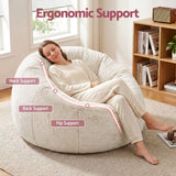 Darrahopens Furniture > Sofas > Sofa Accessories Artiss Bean Bag Chair Cover (No Filler) Soft Faux Fur Beanbag Cover Large Round Stuffed Animal Storage Bean Bag Cover Washable Lazy Sofa Cover for Adults Kids Teens, Beige