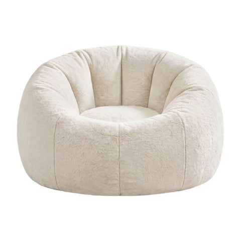 Darrahopens Furniture > Sofas > Sofa Accessories Artiss Bean Bag Chair Cover (No Filler) Soft Faux Fur Beanbag Cover Large Round Stuffed Animal Storage Bean Bag Cover Washable Lazy Sofa Cover for Adults Kids Teens, Beige