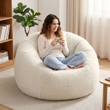 Darrahopens Furniture > Sofas > Sofa Accessories Artiss Bean Bag Chair Cover (No Filler) Soft Faux Fur Beanbag Cover Large Round Stuffed Animal Storage Bean Bag Cover Washable Lazy Sofa Cover for Adults Kids Teens, Beige