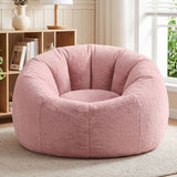 Darrahopens Furniture > Sofas > Sofa Accessories Artiss Bean Bag Chair Cover (No Filler) Soft Faux Fur Beanbag Cover Large Round Stuffed Animal Storage Bean Bag Cover Washable Lazy Sofa Cover for Adults Kids Teens, Pink