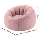 Darrahopens Furniture > Sofas > Sofa Accessories Artiss Bean Bag Chair Cover (No Filler) Soft Faux Fur Beanbag Cover Large Round Stuffed Animal Storage Bean Bag Cover Washable Lazy Sofa Cover for Adults Kids Teens, Pink