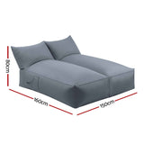 Artiss Outdoor Bean Bag Chair Cover (No Filler) 2 Seater Beanbag Lounge Sofacover Adults Splash-Proof Large Bean Bag Cover for Patio Poolside Relaxing Indoor, Grey
