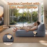 Darrahopens Furniture > Sofas > Sofa Accessories Artiss Outdoor Bean Bag Chair Cover (No Filler) 2 Seater Beanbag Lounge Sofacover Adults Splash-Proof Large Bean Bag Cover for Patio Poolside Relaxing Indoor, Grey