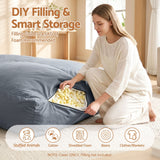 Darrahopens Furniture > Sofas > Sofa Accessories Artiss Outdoor Bean Bag Chair Cover (No Filler) 2 Seater Beanbag Lounge Sofacover Adults Splash-Proof Large Bean Bag Cover for Patio Poolside Relaxing Indoor, Grey