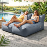 Darrahopens Furniture > Sofas > Sofa Accessories Artiss Outdoor Bean Bag Chair Cover (No Filler) 2 Seater Beanbag Lounge Sofacover Adults Splash-Proof Large Bean Bag Cover for Patio Poolside Relaxing Indoor, Grey