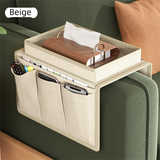 Darrahopens Furniture > Sofas > Sofa Accessories Beige Foldable  Sofa Armrest Organizer With 3-Zones - 20kg Load Capacity, Thickended Oxford Cloth Storage Bag for Dorms, Cars & Living Rooms