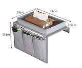 Darrahopens Furniture > Sofas > Sofa Accessories Beige Foldable  Sofa Armrest Organizer With 3-Zones - 20kg Load Capacity, Thickended Oxford Cloth Storage Bag for Dorms, Cars & Living Rooms