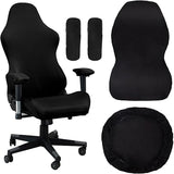 Darrahopens Furniture > Sofas > Sofa Accessories Gaming Chair Cover with Armrests, Black Stretchy Washable Cover for Gaming Computer and Swivel Chairs