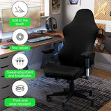 Darrahopens Furniture > Sofas > Sofa Accessories Gaming Chair Cover with Armrests, Black Stretchy Washable Cover for Gaming Computer and Swivel Chairs