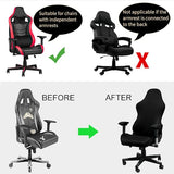 Darrahopens Furniture > Sofas > Sofa Accessories Gaming Chair Cover with Armrests, Black Stretchy Washable Cover for Gaming Computer and Swivel Chairs