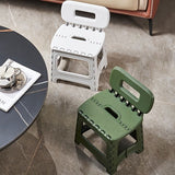 Darrahopens Furniture > Sofas > Sofa Accessories Green folding plastic stool, stool with backrest, portable stool, durable stool, comfortable seating, extra seating, step stool, camping stool, Australian home, space-saving furniture