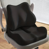 Darrahopens Furniture > Sofas > Sofa Accessories grey+black **Waist Support and Seat Cushion Combo: Scientifically Supports the Back, Breathable and Pressure-Relieving, Comfortable for 8 Hours of Sitting**