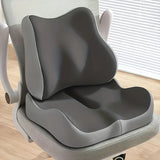 Darrahopens Furniture > Sofas > Sofa Accessories grey+black **Waist Support and Seat Cushion Combo: Scientifically Supports the Back, Breathable and Pressure-Relieving, Comfortable for 8 Hours of Sitting**