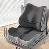 Darrahopens Furniture > Sofas > Sofa Accessories grey+black **Waist Support and Seat Cushion Combo: Scientifically Supports the Back, Breathable and Pressure-Relieving, Comfortable for 8 Hours of Sitting**